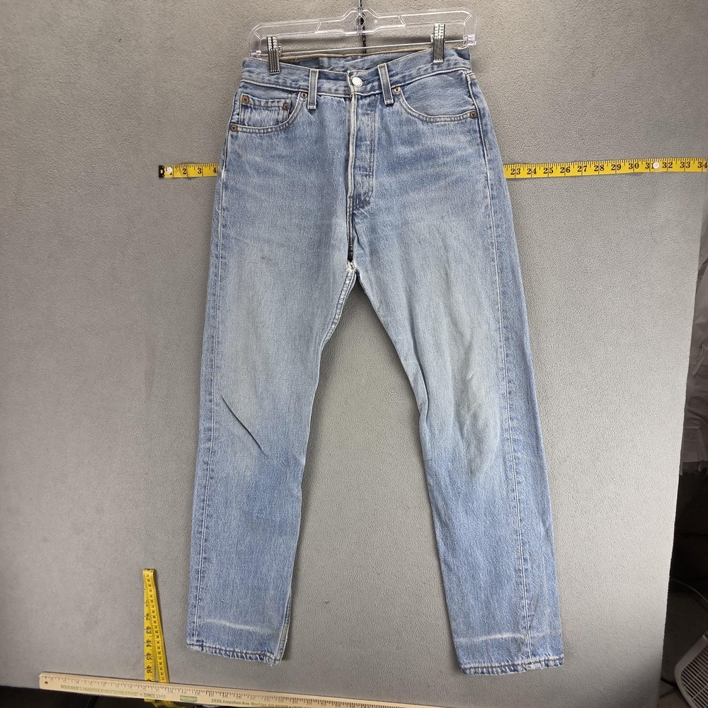 Vintage Levis 501 Jeans Womens 28x30 Blue Light Wash Regular Straight USA 90s